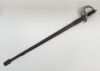 An 1897 pattern infantry officers sword by Fenton Brothers Ltd, Sheffield.
 Pierced nickel plated steel guard, with crown and cypher of George V.
 Shagreen grip with wire binding, chequered backpiece and knopped pommel.
 Leather washer at ricasso, steel b