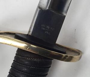 U.S. Civil War era M1860/M1862 cavalry troopers sword by MFG Co of Chicopee, Massachusetts.
 Brass 3 bar guard and pommel, with stamped serial number 14506.
 Leather bound grip with twisted copper wire binding.
 Single edged curved blade with flat spine a - 5