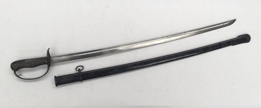 A scarce Japanese M1889 Type 32 NCO’s sword Otsu. Steel guard with ...