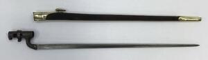 British 1853 Pattern Socket Bayonet with scabbard, proof stamped to blade and issue stamps to both. - 2