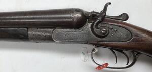 Double Barrelled Shotgun serial number 103781 No’35 by S.V Mardell High St Ware, Damascus Barrels 76.5cm (30”). Working Action but hammers no longer reach the firing pin, Walnut Stock Overall length 120cm. 

 Will need an in-date shotgun license to purcha - 3