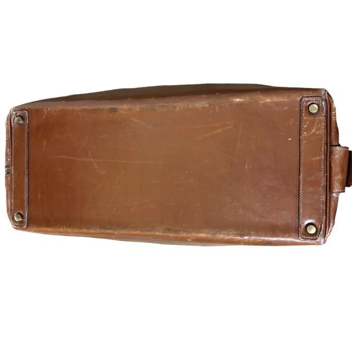 Rare Vintage Hermes 50cm Leather and Crinoline Travel Bag at 1stDibs