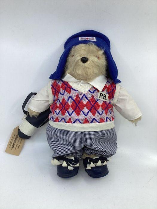 PADDINGTON BEAR RARE~ GOLFER by store GABRIELLE DESIGNS Made in England YEAR 1987 RARE