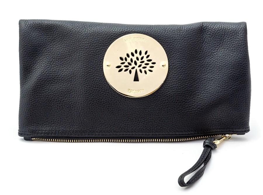 Mulberry Amberley Cross Grain Leather Clutch Bag, Black at John Lewis &  Partners