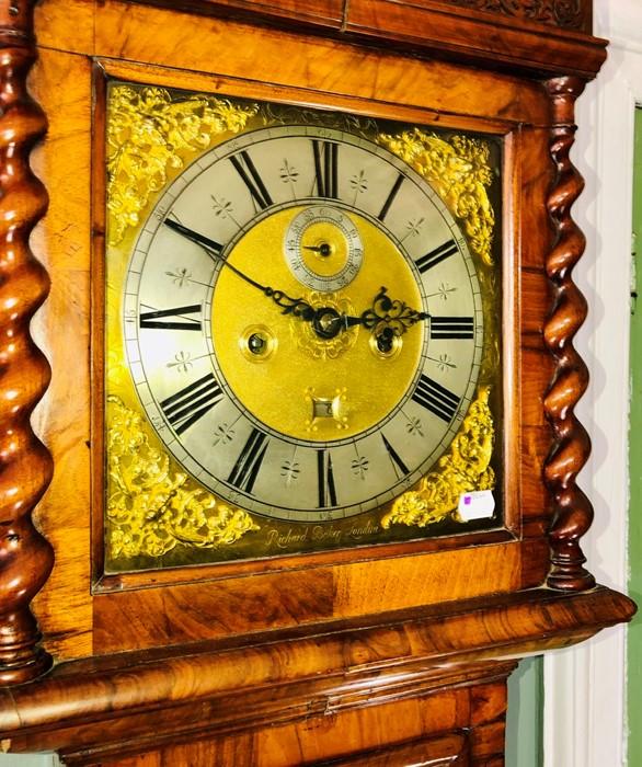 A VERY FINE MARQUETRY LONGCASE CLOCK – RICHARD BAKER – LONDON – The Antique  Clock Company