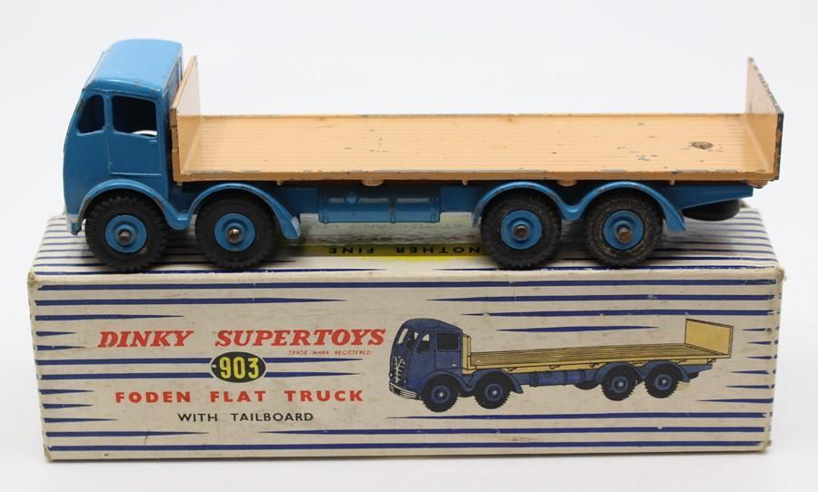 A Dinky Toys No. 903 Foden flat truck with tailboard, second type cab A Dinky Toys No. 903 Foden flat truck with tailboard, second type cab