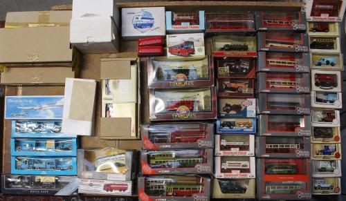 Diecast: A collection of eighteen (18) cased / boxed Corgi vehicles; together with various Matchbox, Lledo and other boxed and cased vehicles. Generally in good order. Some shelf wear and some slight damages due to storage. Please assess photographs. (one box)