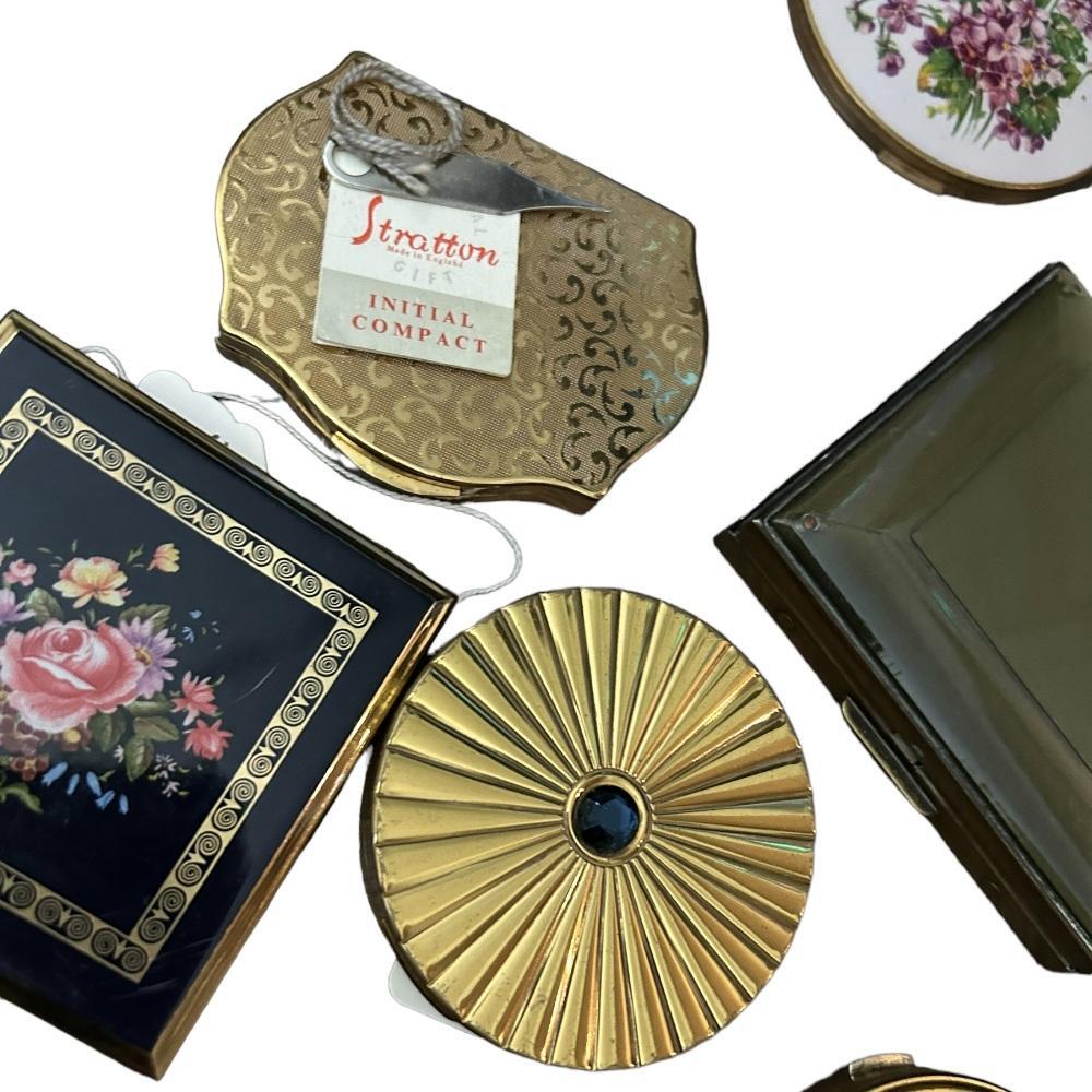 Vintage compacts to include a Stratton initial compact complete with ...