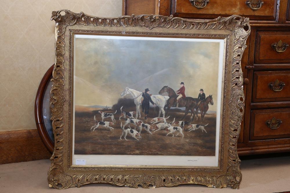 Lawrence Josset (1910-1995) Mr Powlett and his hounds Mezzotint ...