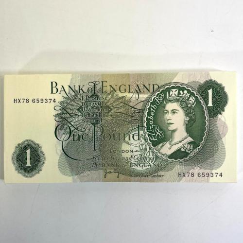 Elizabeth II One hundred uncirculated sequential £1 notes
 Chief cashier page HX78659374 to HX78659473