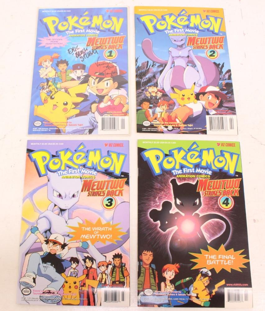 Pokemon: A collection of four Pokemon: The First Movie Mewtwo Strikes Back  comics; the first issue signed by Veronica Taylor 