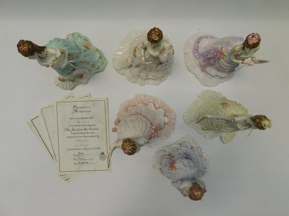 Royal Worcester 'Splendour at Court' limited edition figurines
