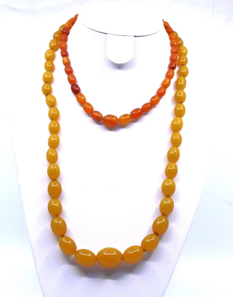 Genuine Round Butterscotch Amber Baltic Amber Necklace 22 in !!! | eBay