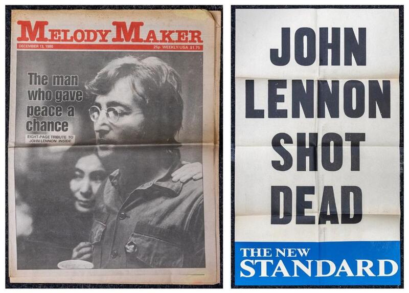 JOHN LENNON SHOT DEAD - Original New Standard Newspaper Display