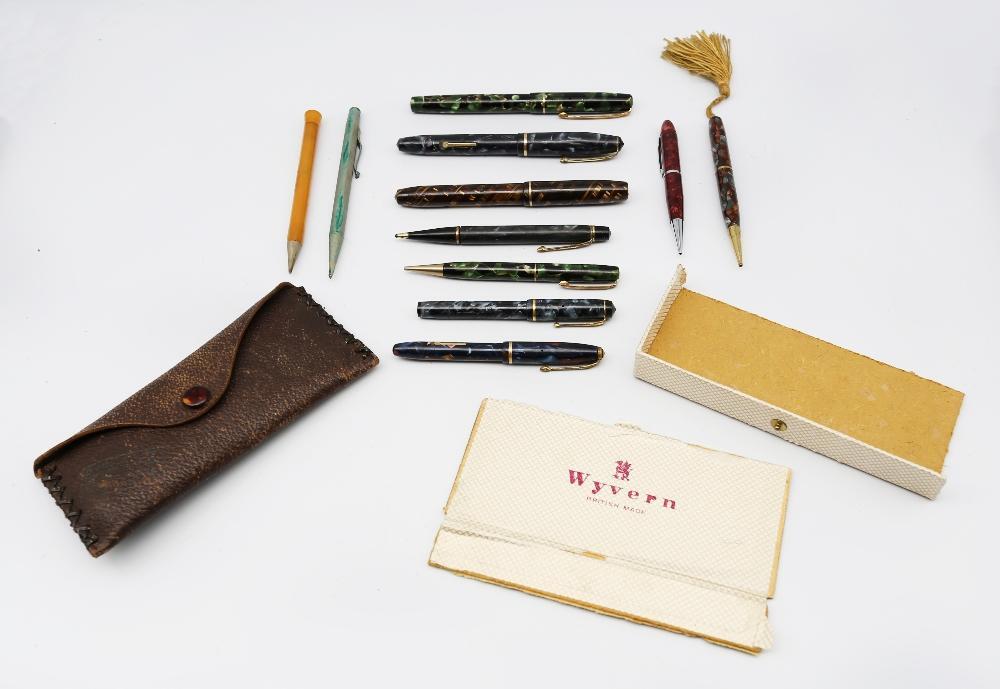 A collection of 20th century pens to include; a Wyvern Prefect, a ...