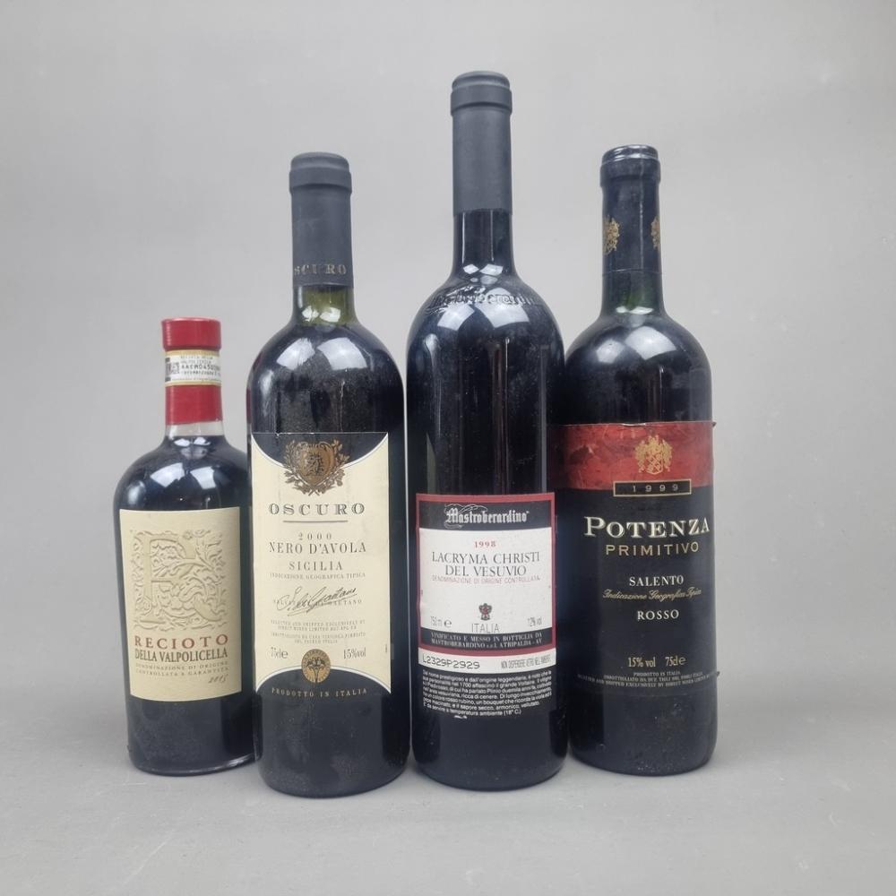 4 Various Italian Red to include: Mastroberardino 1998 Lacryma 