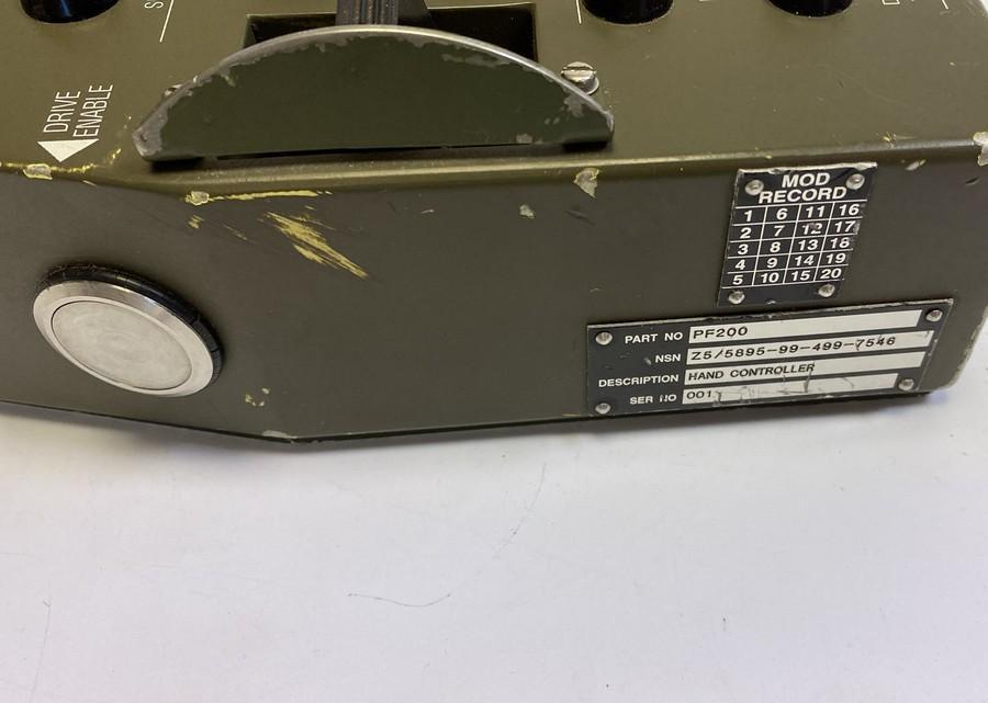 A bomb disposal vehicle hand control unit. Part no. PF200 serial 001 ...