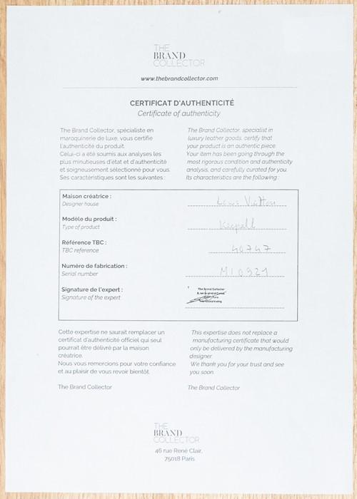 Certificat authenticité outlet louis vuitton