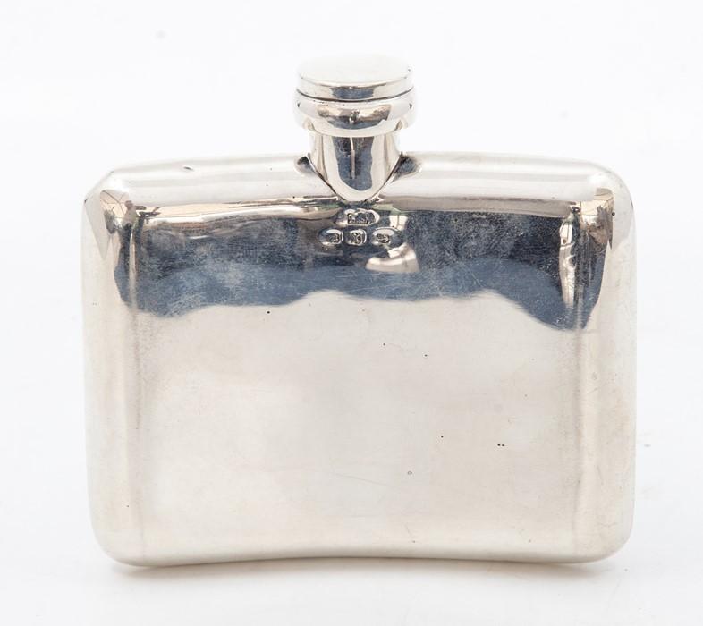 A silver hip flask, Henry Greaves, Birmingham 1897, of cushion form and ...