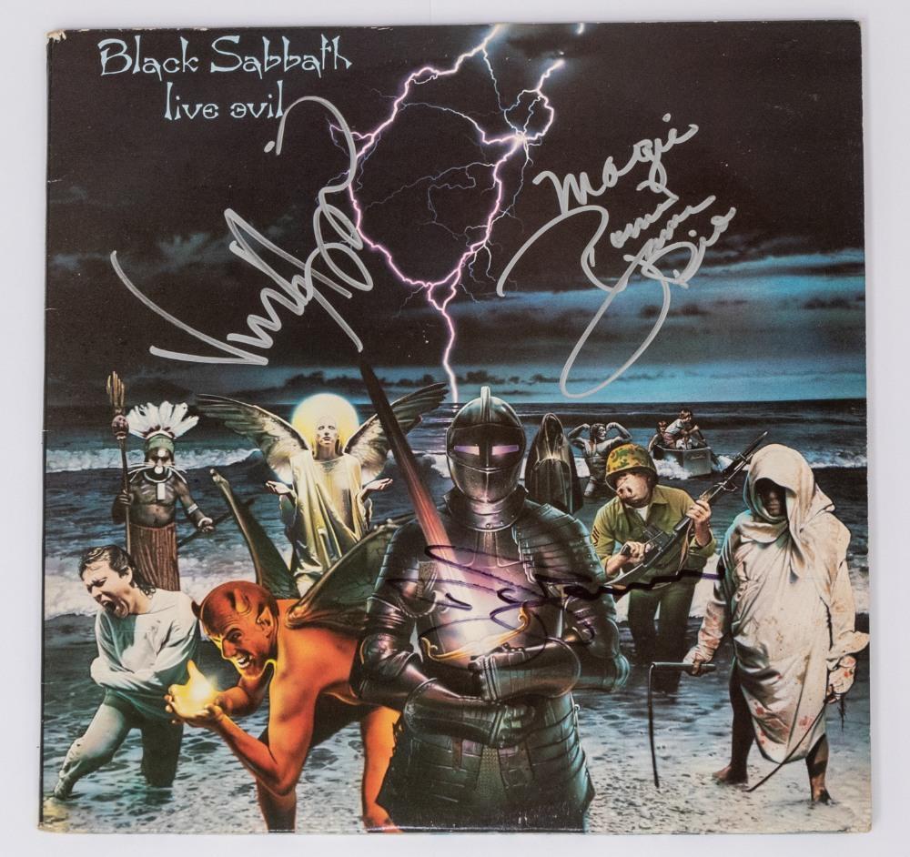 BLACK SABBATH SIGNED / AUTOGRAPHED VINYL LP RECORD. Live Evil