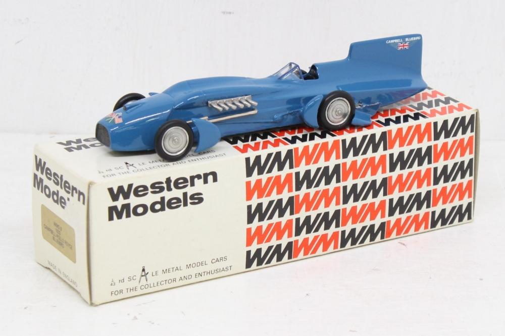 Western Models: A boxed Western Models, 1:43 Scale, 1933 Campbell Rolls-Royce  Bluebird, Reference WMS9. Original box, general wear expected with age.  Condition is very good. Please assess photographs.