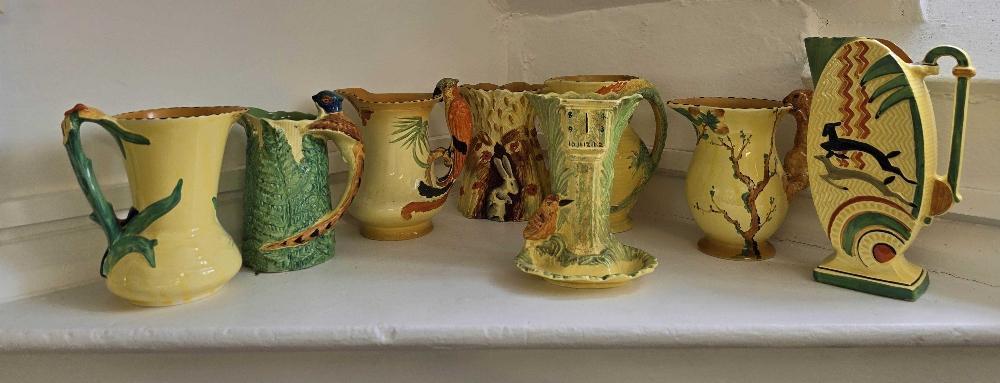 A collection of Art Deco Burleigh (Burgess Leigh) Ware studio