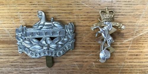 Military interest; Queens Own Rifles of Canada Sweetheart Brooch, Ypres  Sweetheart Brooch, WW2 USAAF enlisted mans's collar dog with screwback  fitting, one brass button stick and one steel button stick and a