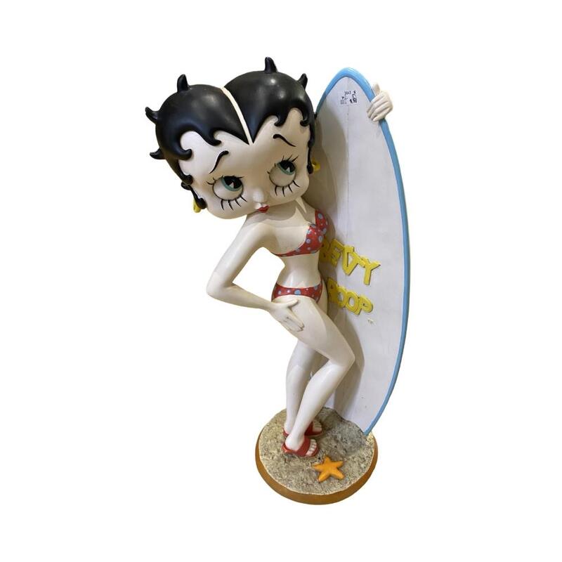 Betty Boop surf board figure 60 x 30cm approx. plus a boxed Betty