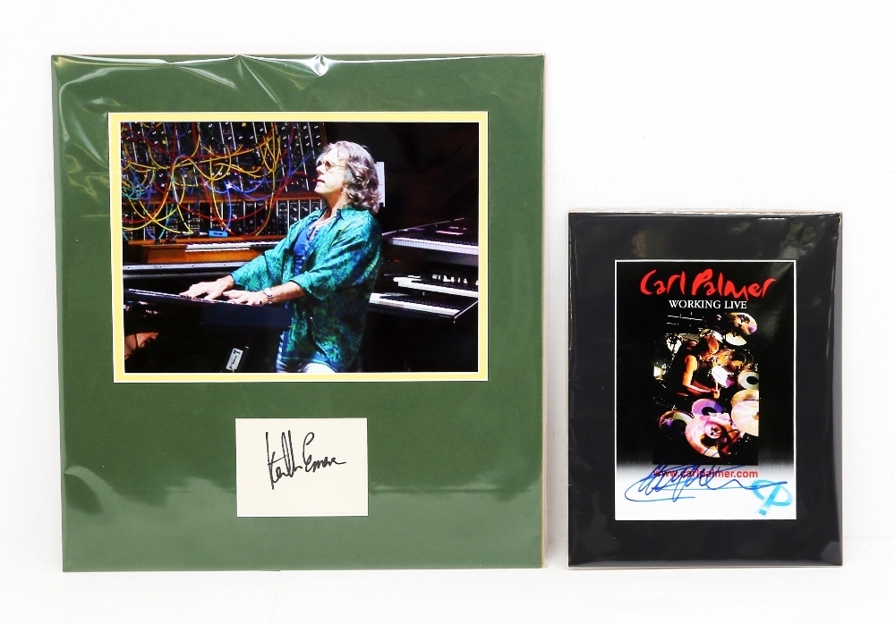 KEITH EMERSON & CARL PALMER - 2 Indiviually Signed and mounted