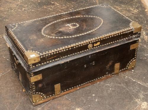 19th Century Antique Wooden Cabin Steamer Trunk