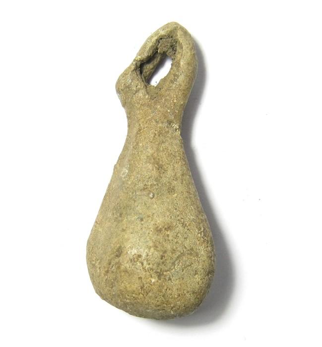 Medieval Lead Weight. Circa, 1300-1500. Lead, 90.03 grams. 58.44 mm. A ...