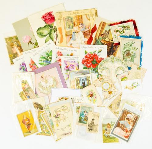 Vintage Lot 10 Packs Of B. Shackman Die-Cut Flower Gift Bag Tags 30 Tags  Total