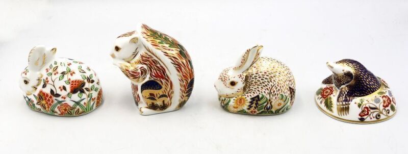 4 Royal Crown Derby Paperweights to include a Collectors Guild Meadow ...