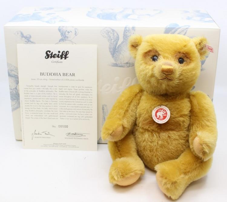 Steiff: A boxed Steiff, Limited Edition teddy bear, Buddha Bear, 23cm ...