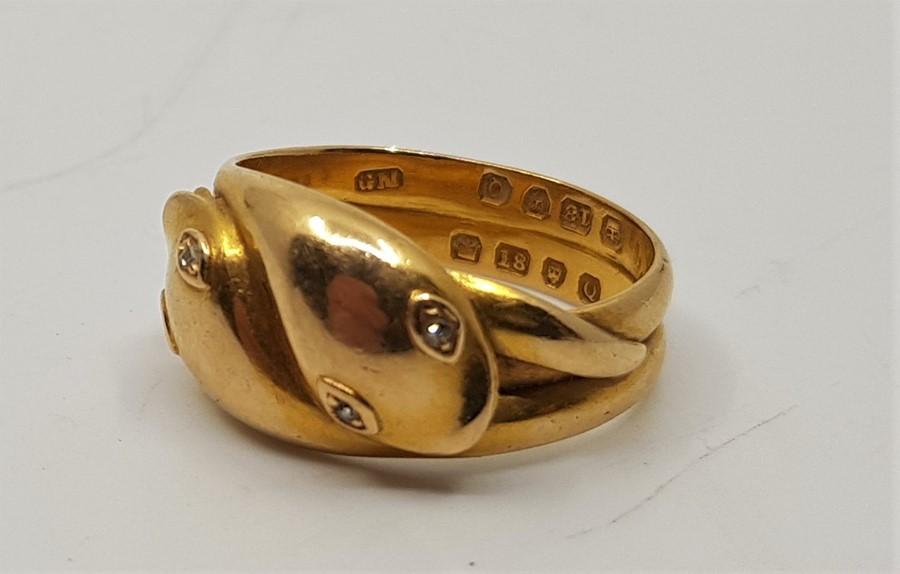 Antique Diamond & Gold Snake Ring | Sugar et Cie | Antique Snake Ring